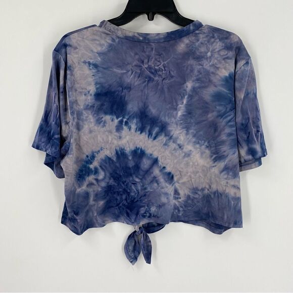 Forever 21 Women’s Crew Neck Short Sleeve Tie Front Tie Dye Crop Top size 2X - Picture 3 of 3
